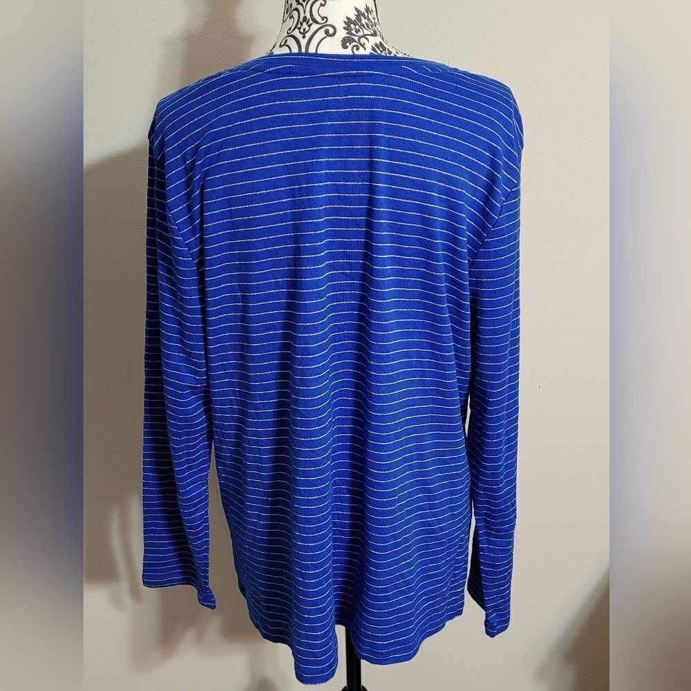 NWT Laura‎ Scott silver striped long sleeve top - Picture 3 of 7